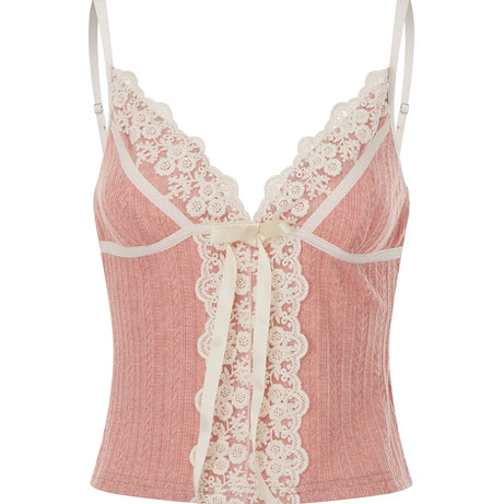 Coquette Sage Blossom Ribbon Top Pink Shoptery