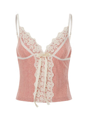 Coquette Sage Blossom Ribbon Top Pink Shoptery