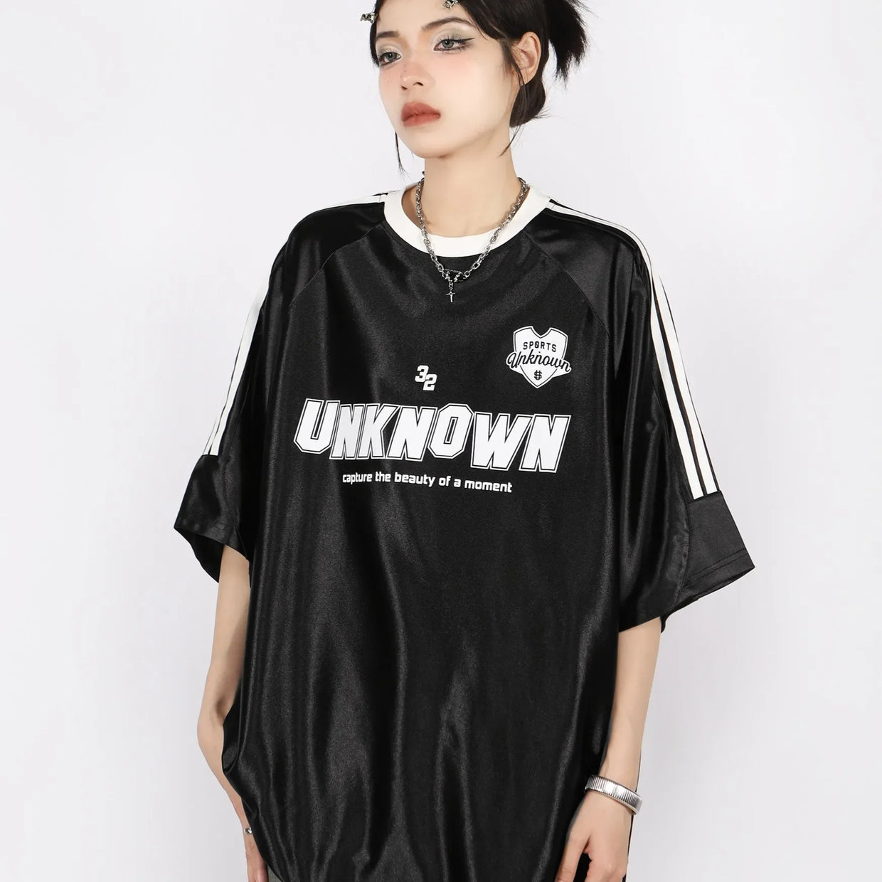 Futurist Chrome Sports Y2k T-Shirt Black (upgraded no Pilling) Shoptery