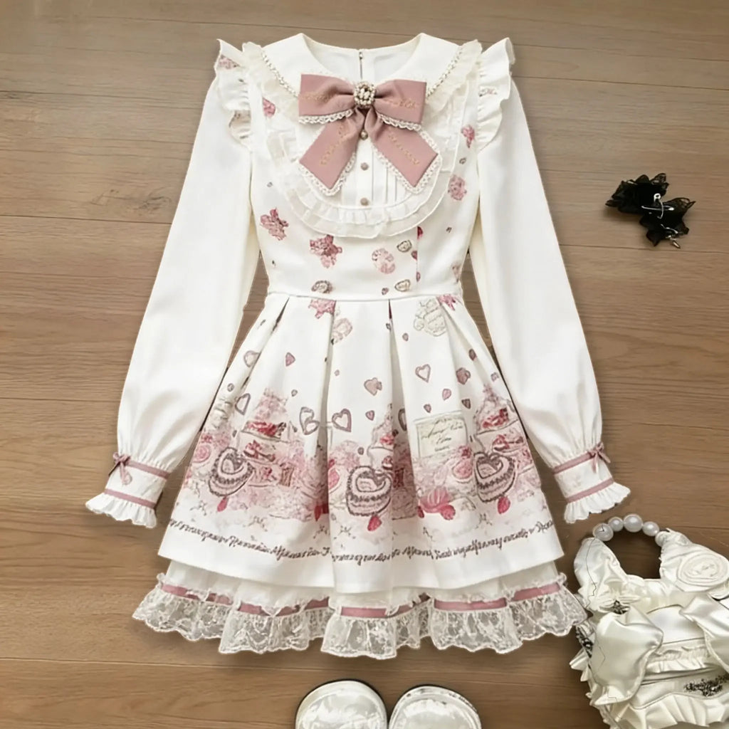 Jirai Kei Black Lace Bolero & Ivory Ruffle Blouse Plaid Skirt Set Shoptery