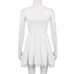 Coquette Lace Panel A-line White Dress Shoptery