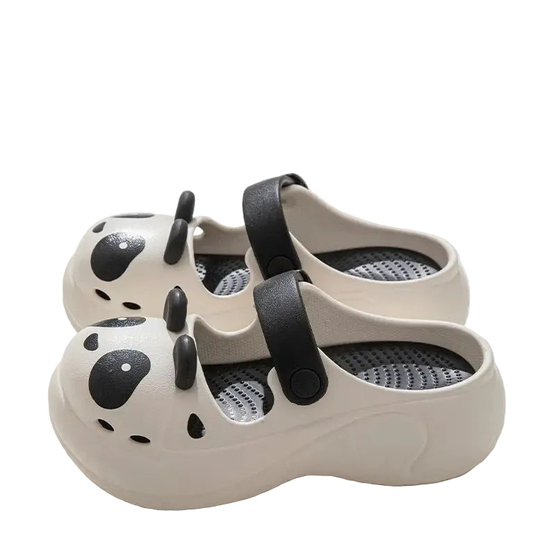 Fairy Kei Kawaii Cat Face Mary Jane Clog Sandals whitePANDA Shoptery