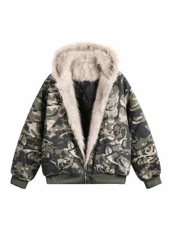 Shadow Rose Camo Fur Jacket 1 Shoptery