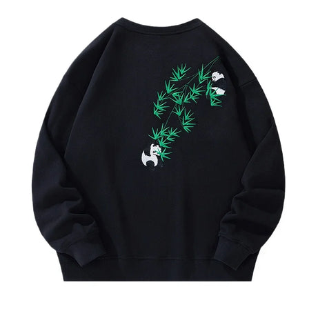 Panda Grove Cozy Edgy Sweatshirt Black thin Shoptery