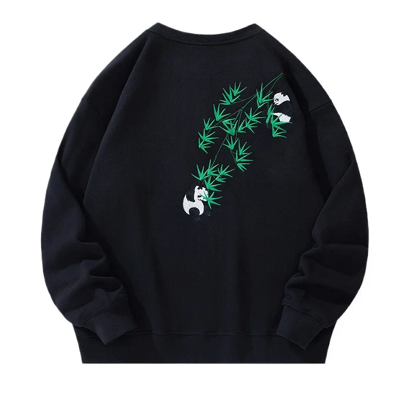 Panda Grove Cozy Edgy Sweatshirt Black thin Shoptery