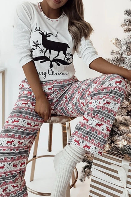 Women's Winter 2 Piece Christmas Cartoon Set