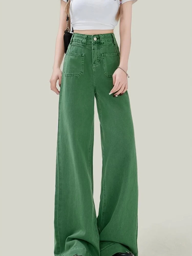 Alt Forest Trail Wide-Leg Jeans Green Shoptery