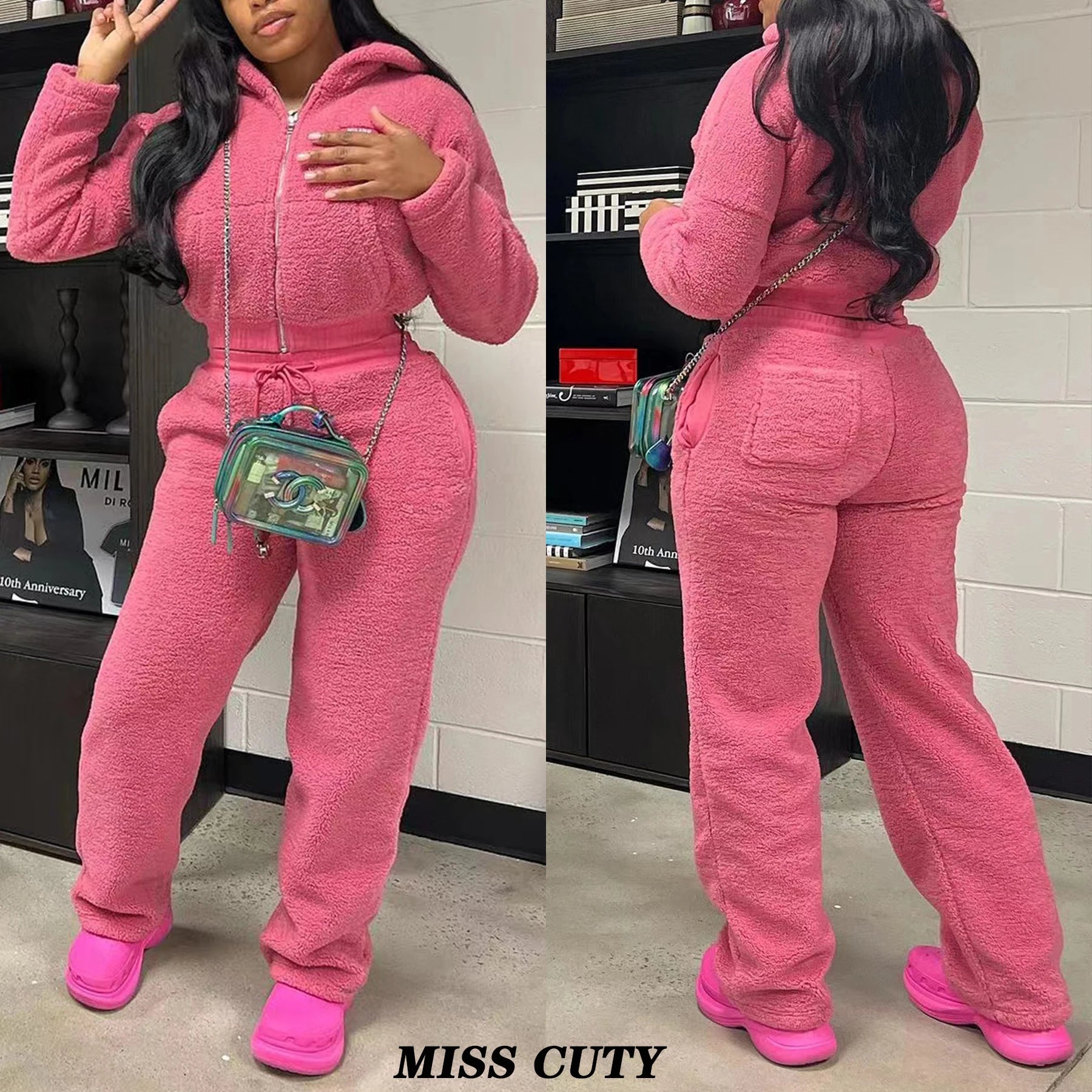 Women Winter Joggers Tracksuits Two Piece Pant Sets