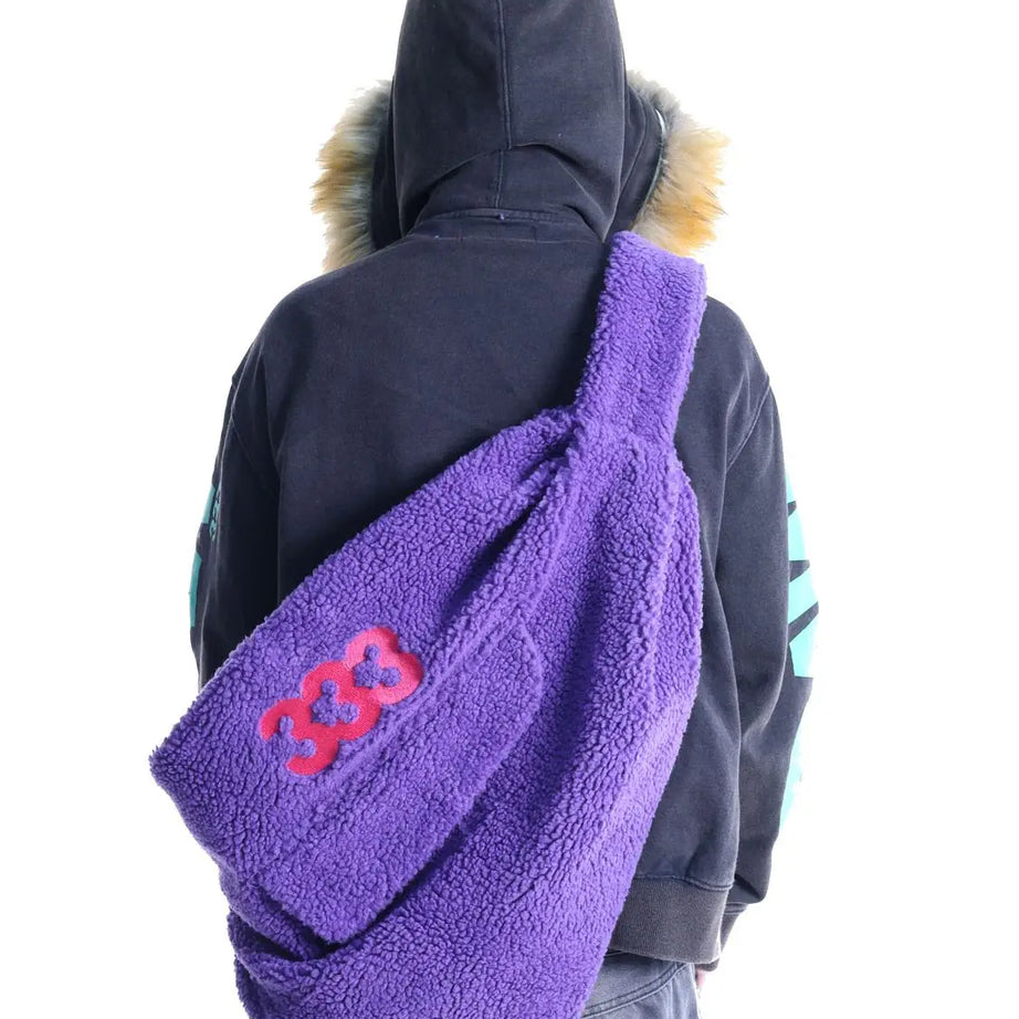 Fuzzy Dreamcore Edgy Slouch Bag PURPLE Shoptery