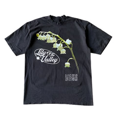 Aesthetic Lily Bloom Graphic T-Shirt black Shoptery
