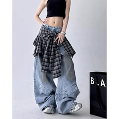 Cloudline Pocket Flare Edgy Y2k Jeans Blue Shoptery