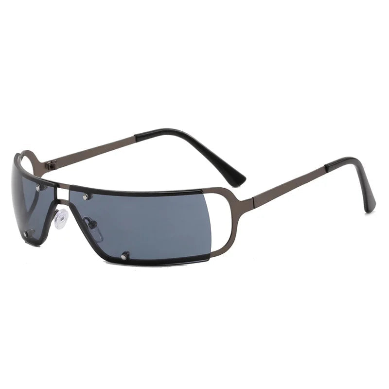 Retro Neo Y2K Chrome Vision Sunglasses black CN MULTI Shoptery