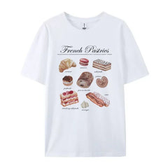 Parisian Bakery Aesthetic T-Shirt WHITE Shoptery