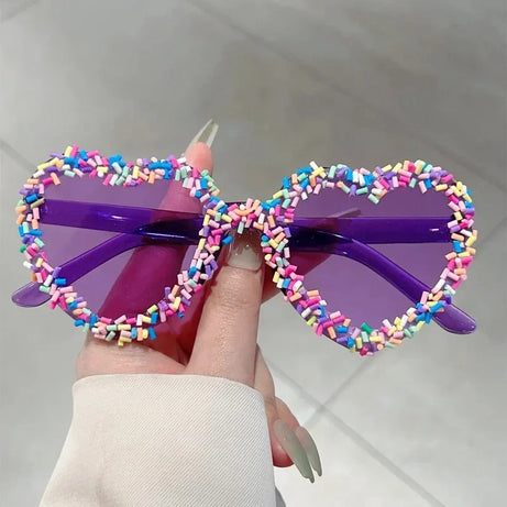 Cute Candy Pop Heart Sunglasses Purple As The Picture Shoptery