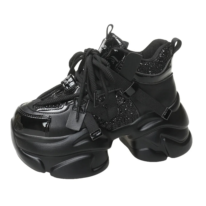 Glitter Tank Sneakers black Shoptery