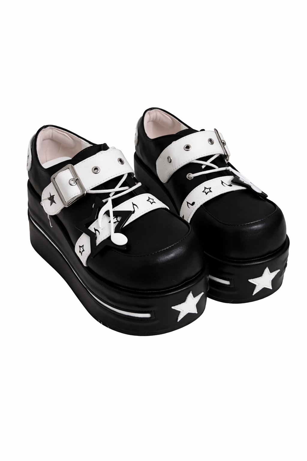 Fairy Kei Star Charm Platform Sneakers with Buckle Strap Shoptery Main image