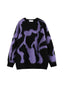 Abstract Dream Alt Edgy Oversized Sweater Purple Shoptery
