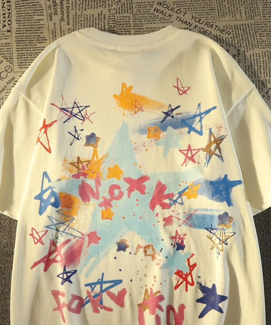 Abstract Star Sketch T - Shirt - T - Shirts