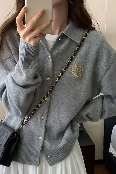 Academia Crest Button - Up Cardigan - 