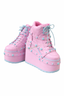 Jirai Kei Pastel Pink Platform Boots with Teal Spikes & Roses 7 China Mainland Shoptery