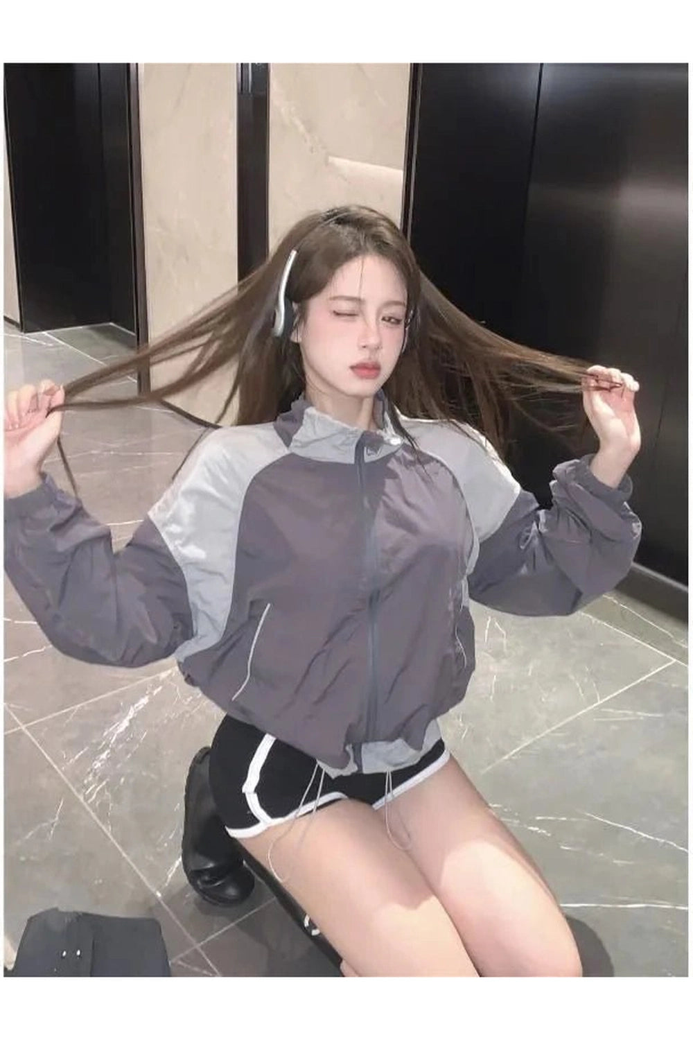 Fall Acubi Cropped Windbreakers Jacket Shoptery