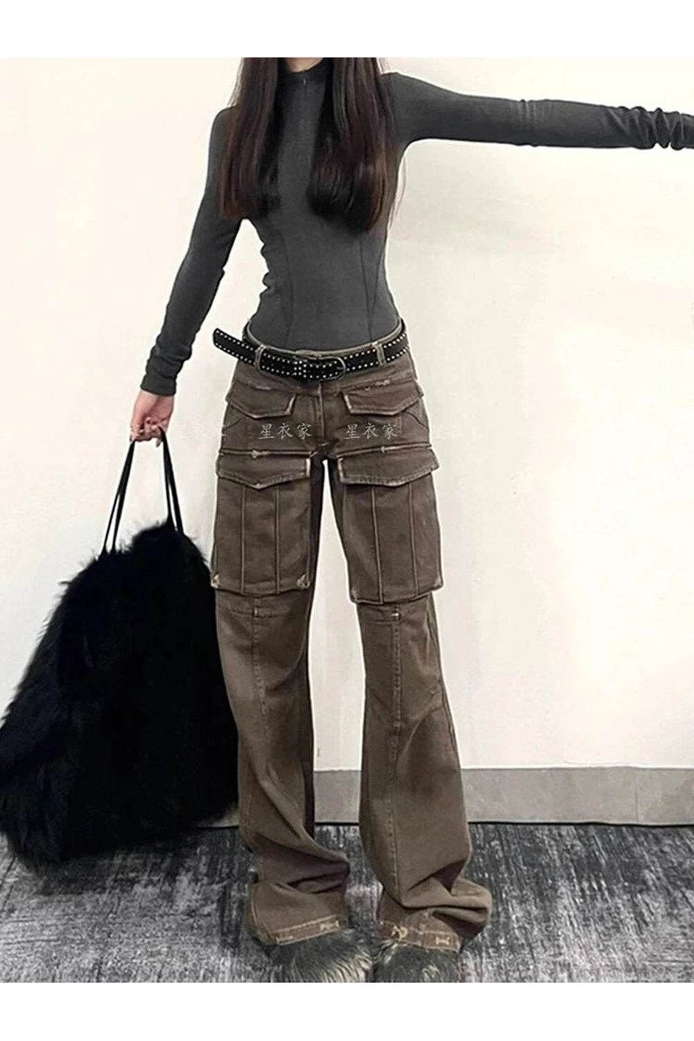Y2k Arctic Edgy Cargo Pants Shoptery