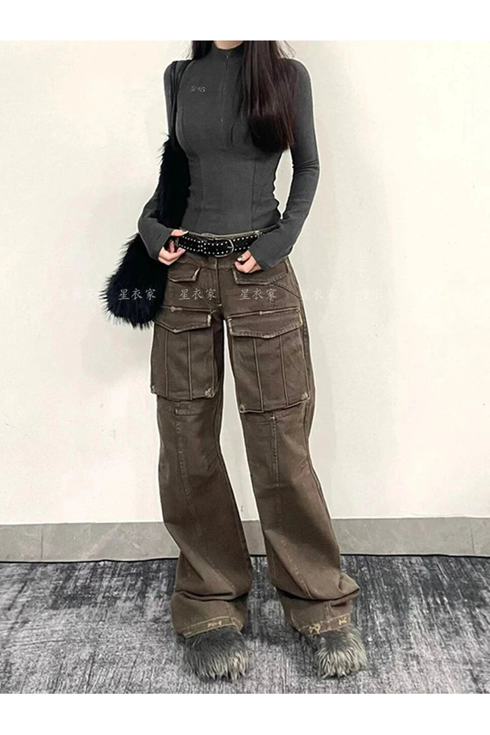 Y2k Arctic Edgy Cargo Pants Coffee Shoptery