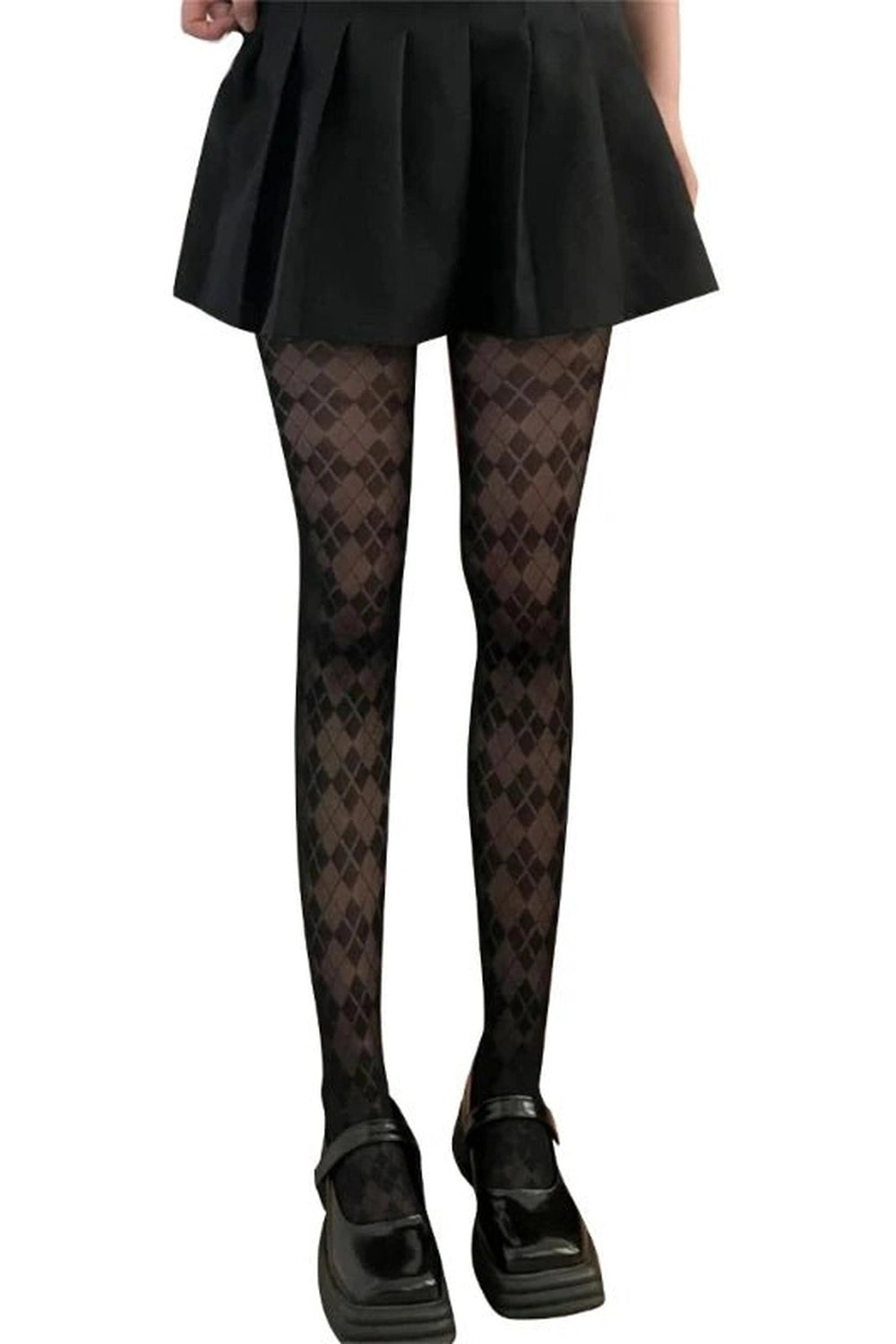 Coquette Argyle Elegance Tights Black Shoptery