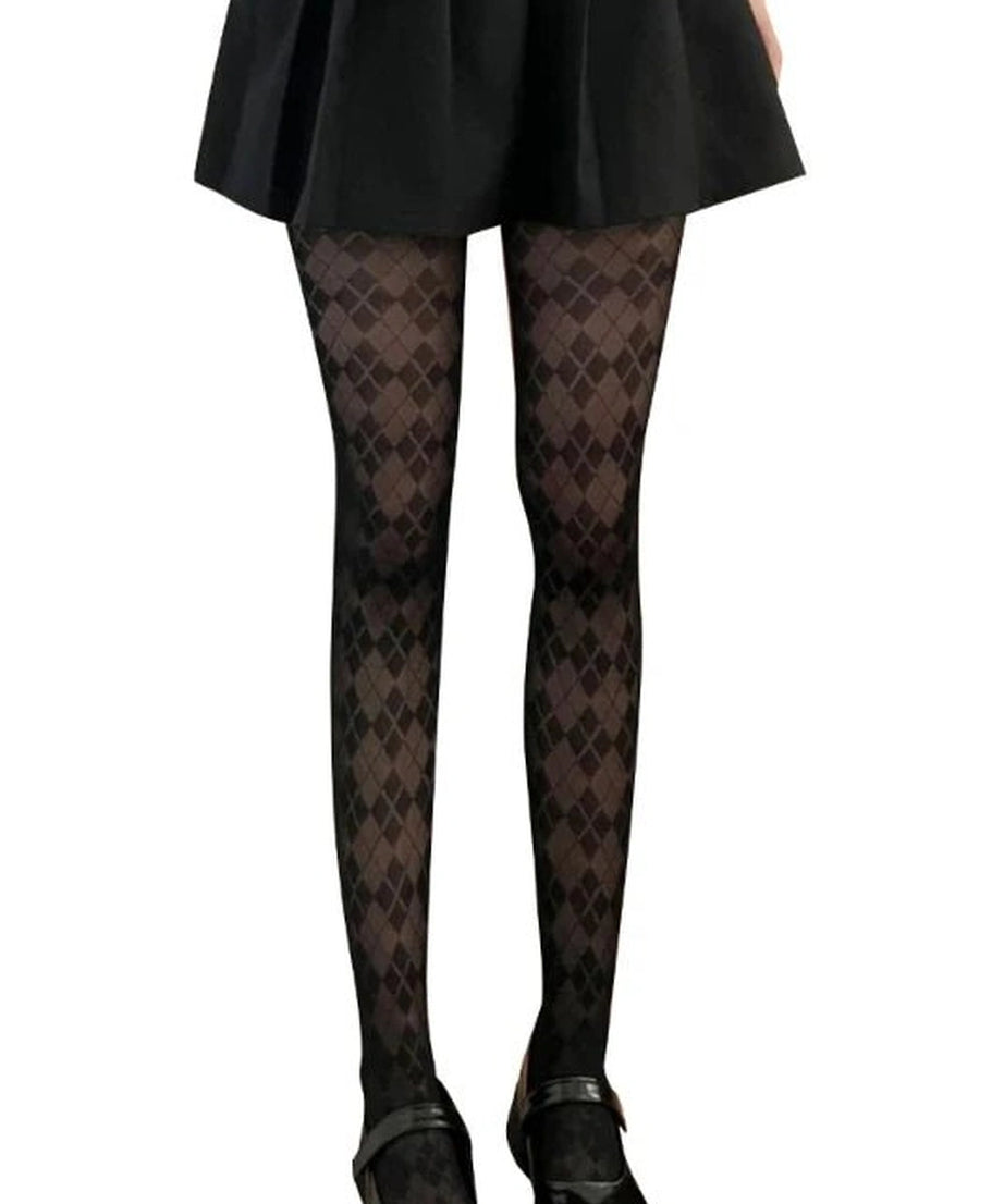 Argyle Elegance Tights - Fishnet Tights