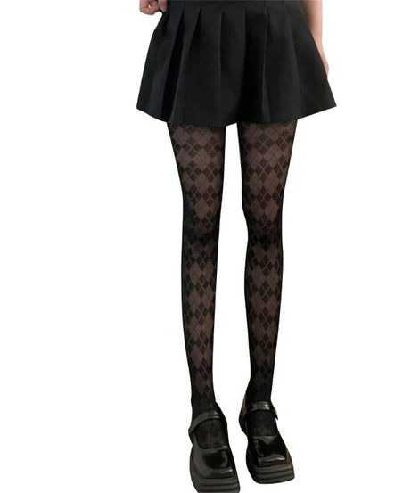 Argyle Elegance Tights - Fishnet Tights