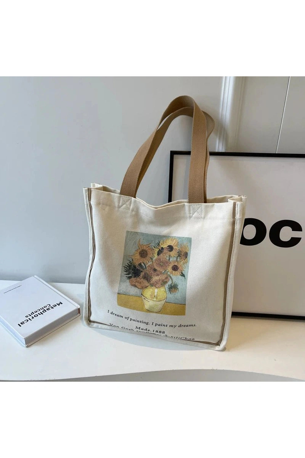 Aesthetic Artwork Canvas Shopper Bag Style 1 34x34x8cm Shoptery