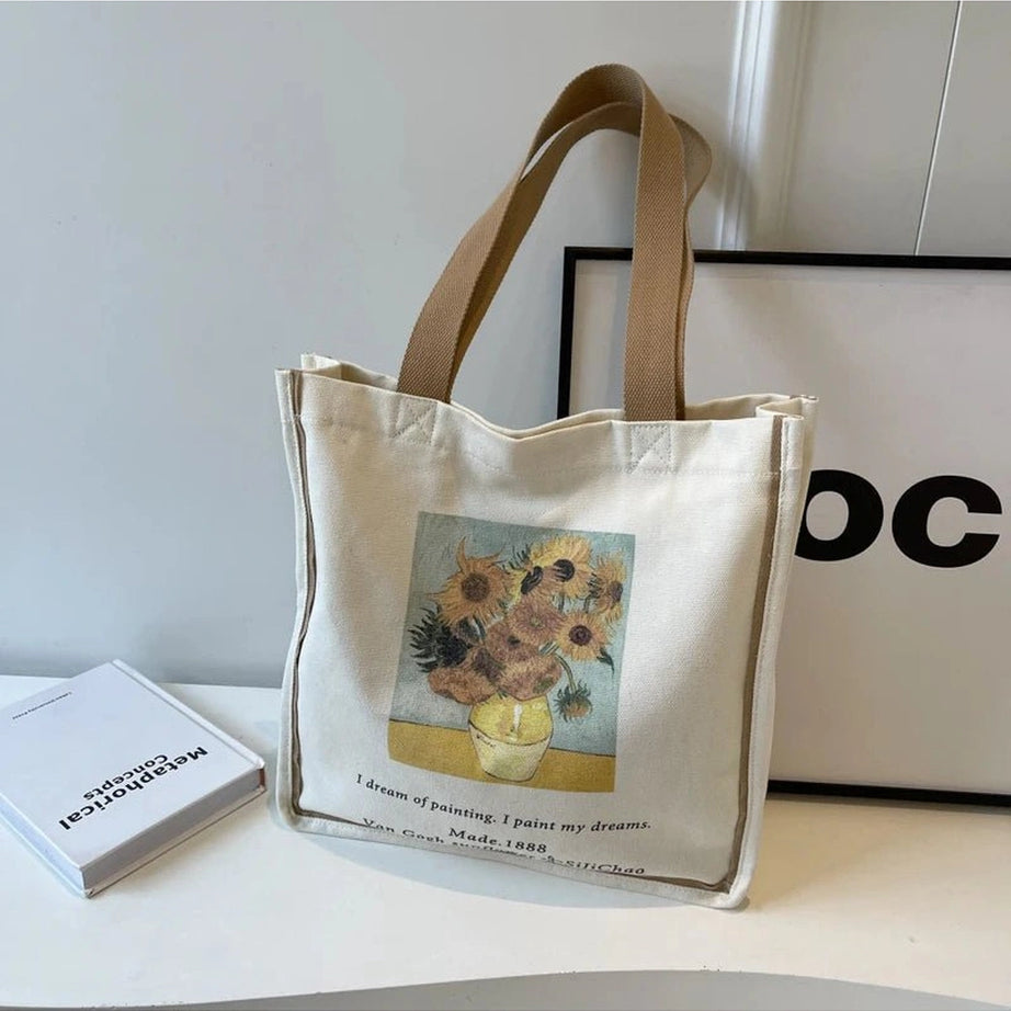Aesthetic Artwork Canvas Shopper Bag Style 1 34x34x8cm Shoptery