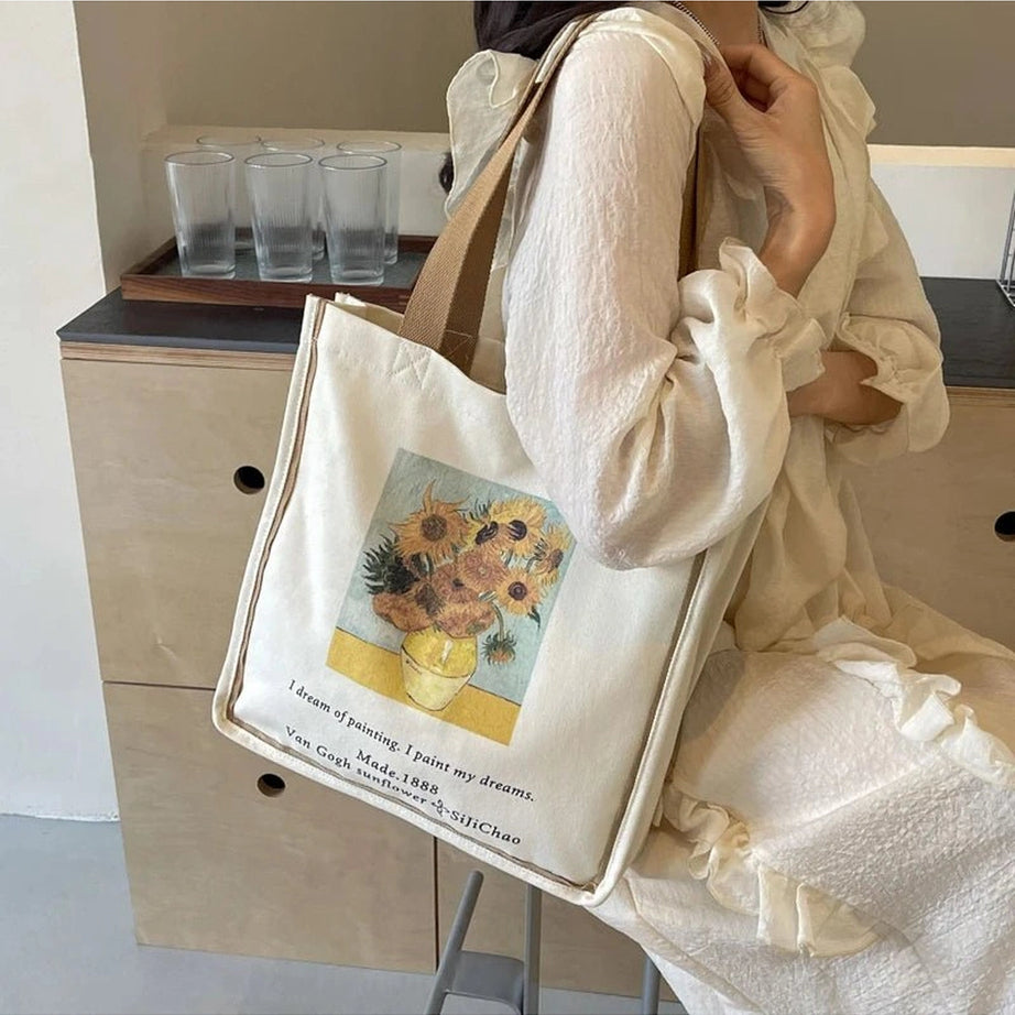 Aesthetic Artwork Canvas Shopper Bag Shoptery