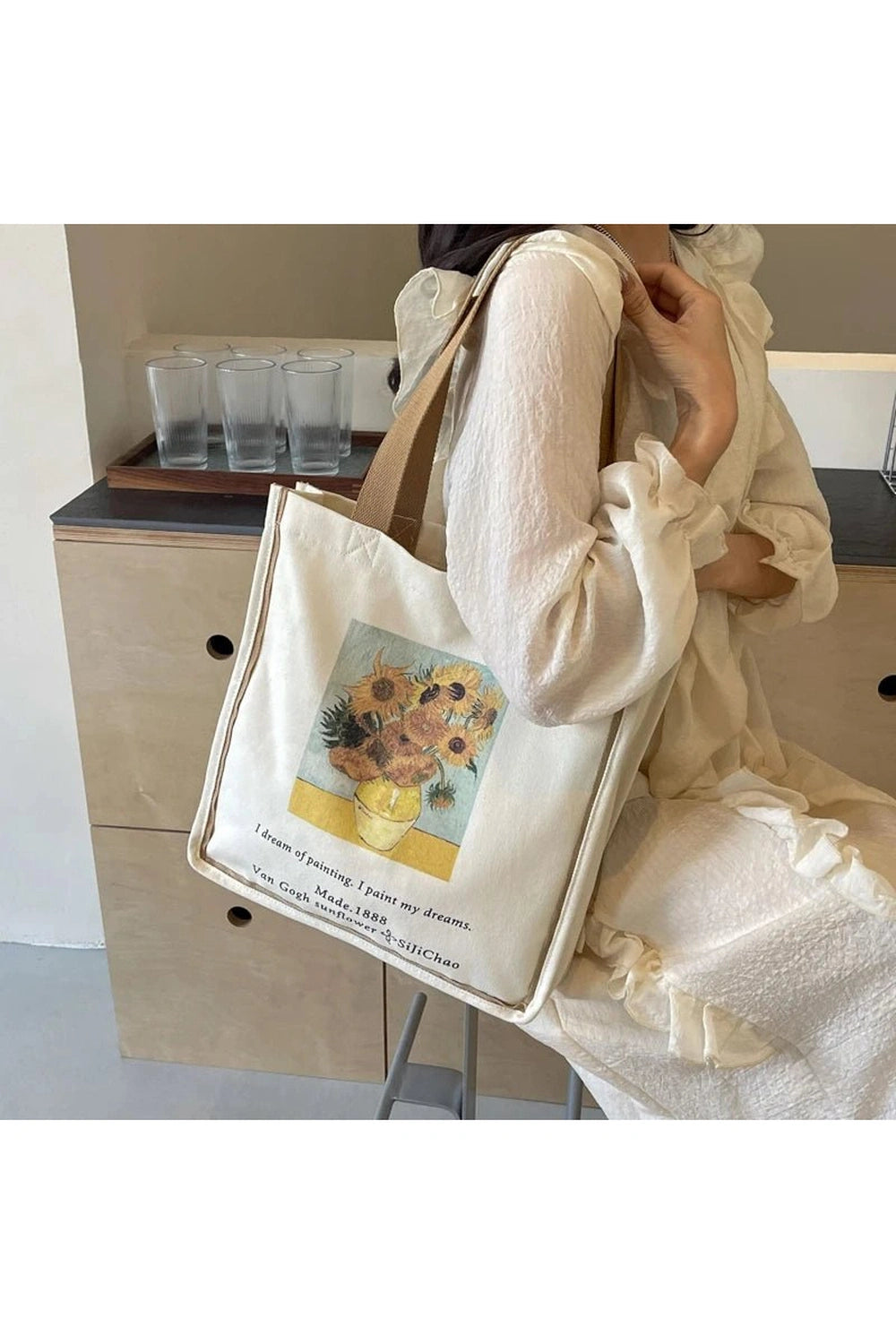 Aesthetic Artwork Canvas Shopper Bag Shoptery