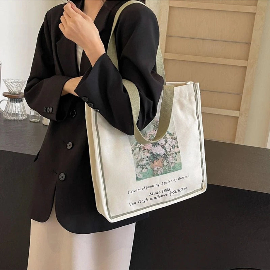 Aesthetic Artwork Canvas Shopper Bag Shoptery