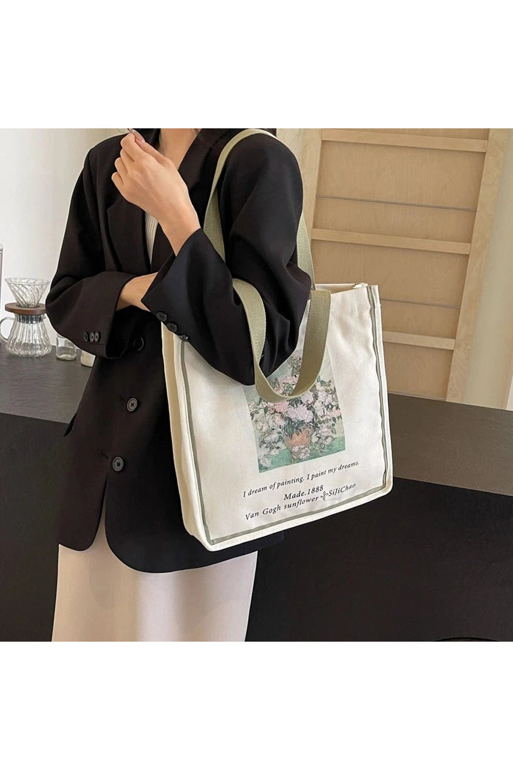 Aesthetic Artwork Canvas Shopper Bag Shoptery