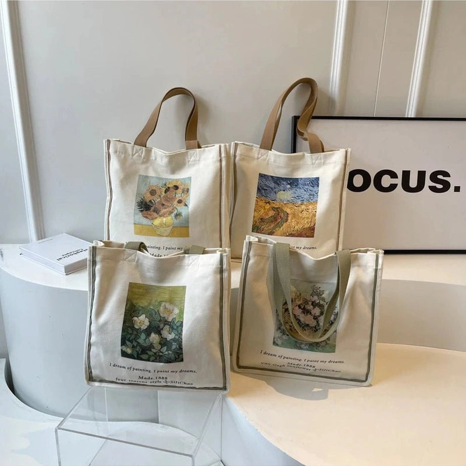 Aesthetic Artwork Canvas Shopper Bag Shoptery
