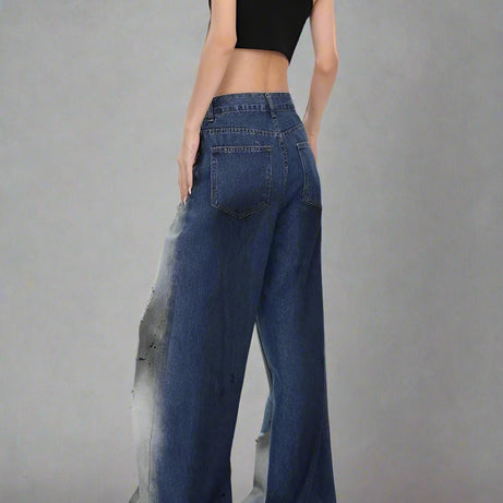 Y2k Ashen Ruin Distressed Jeans Shoptery