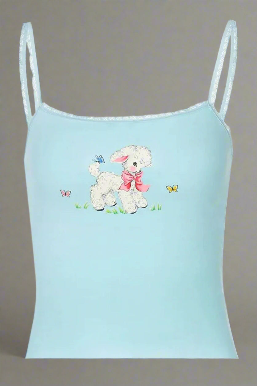 Baby Blue Animal Print Top Blue Shoptery