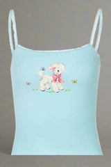 Baby Blue Animal Print Top Blue Shoptery