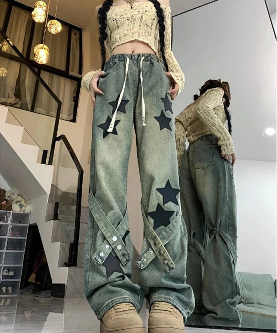 Baggy Blue Star Jeans - Jeans