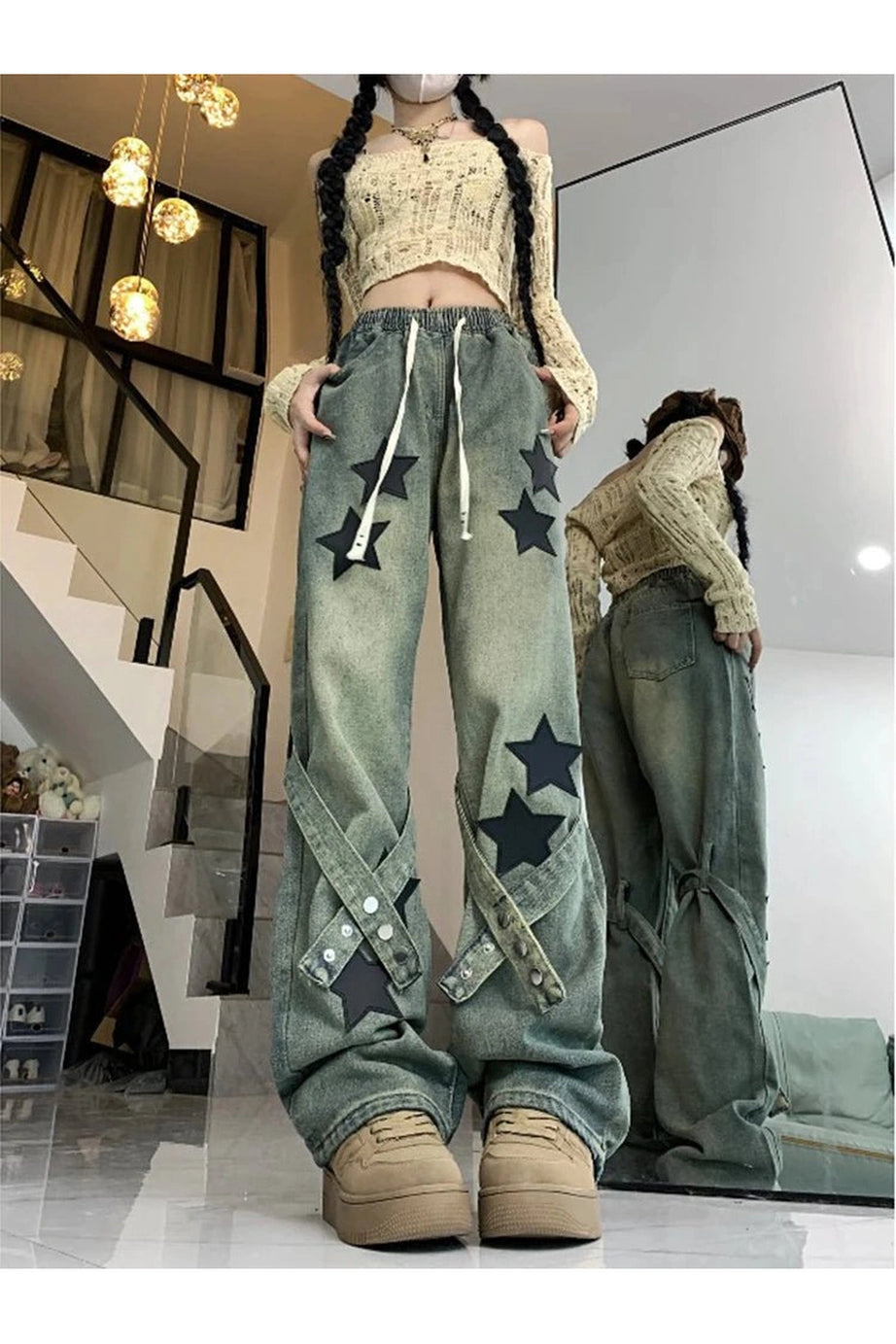 Baggy Blue Star Jeans - Jeans