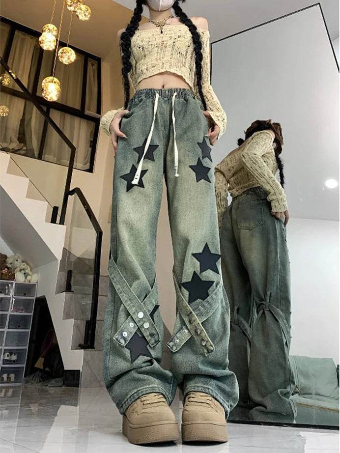 Baggy Blue Star Jeans - Jeans
