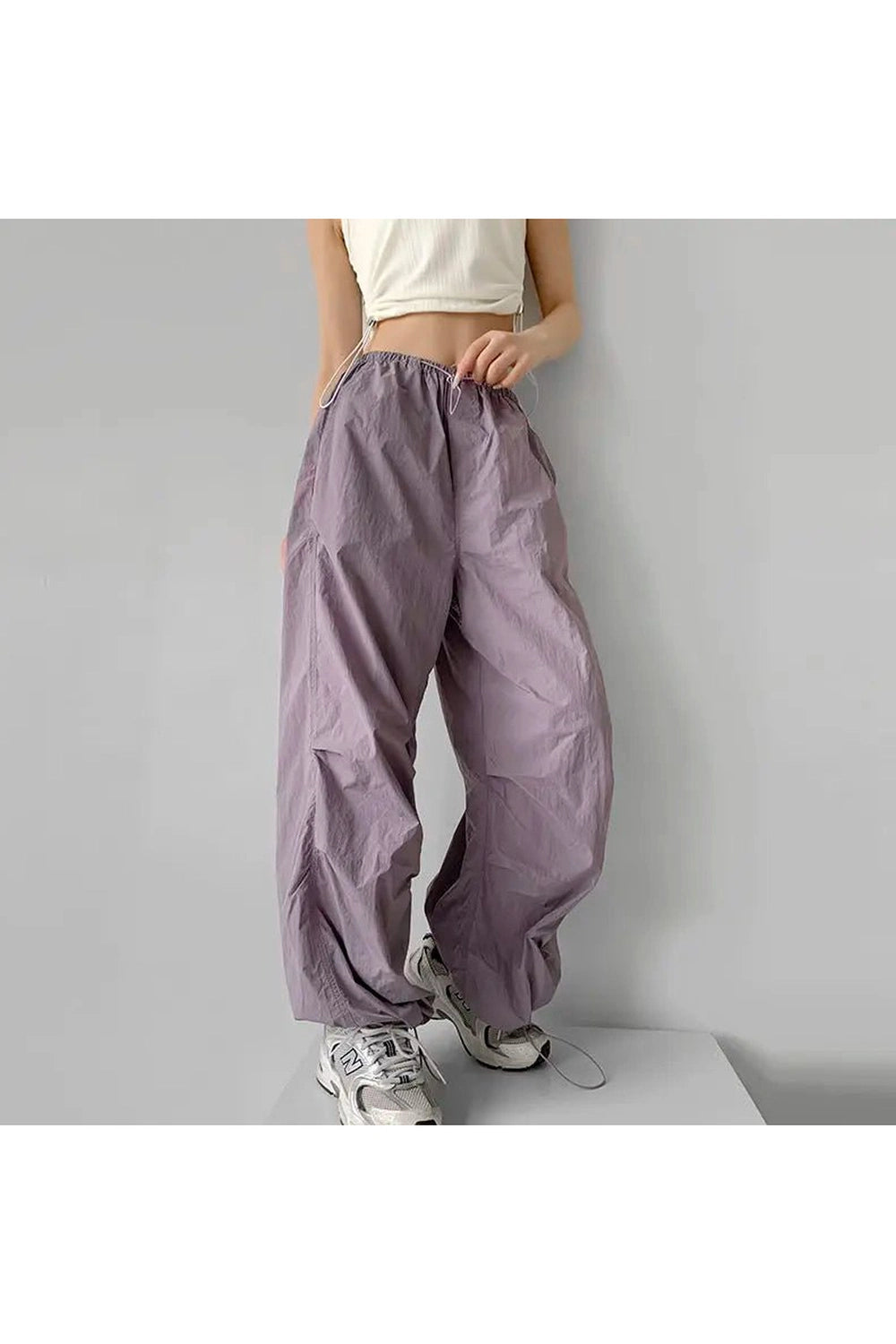 Edgy Baggy Lilac Parachute Pants Shoptery