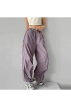 Edgy Baggy Lilac Parachute Pants Shoptery