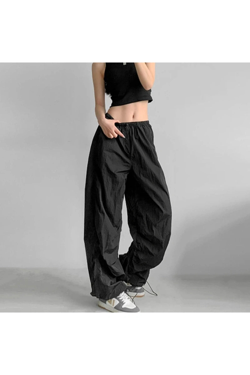 Edgy Baggy Lilac Parachute Pants Shoptery