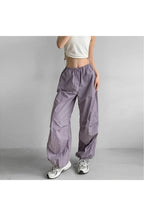 Edgy Baggy Lilac Parachute Pants Purple Shoptery