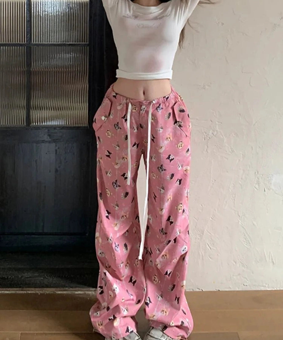 Baggy Pink Harajuku Cargo Pants -