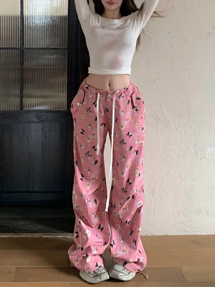 Baggy Pink Harajuku Cargo Pants -