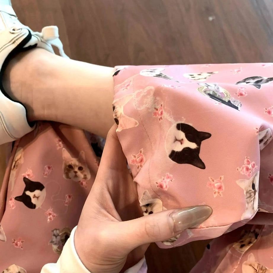 Baggy Pink Harajuku Cargo Pants Shoptery